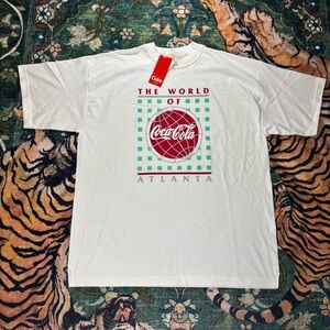 Vintage 90s The World Of Coca Cola Atlanta GA Graphic T-shirt XL USA Made NWT